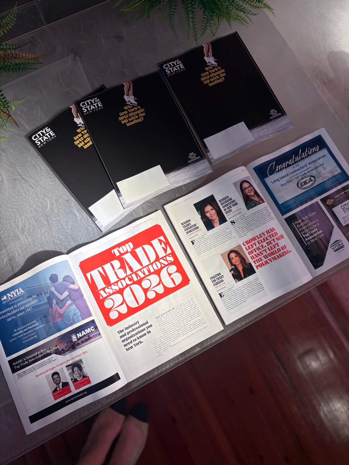 The City & State New York 2026 Top Trade Associations print magazine featuring BIANYS