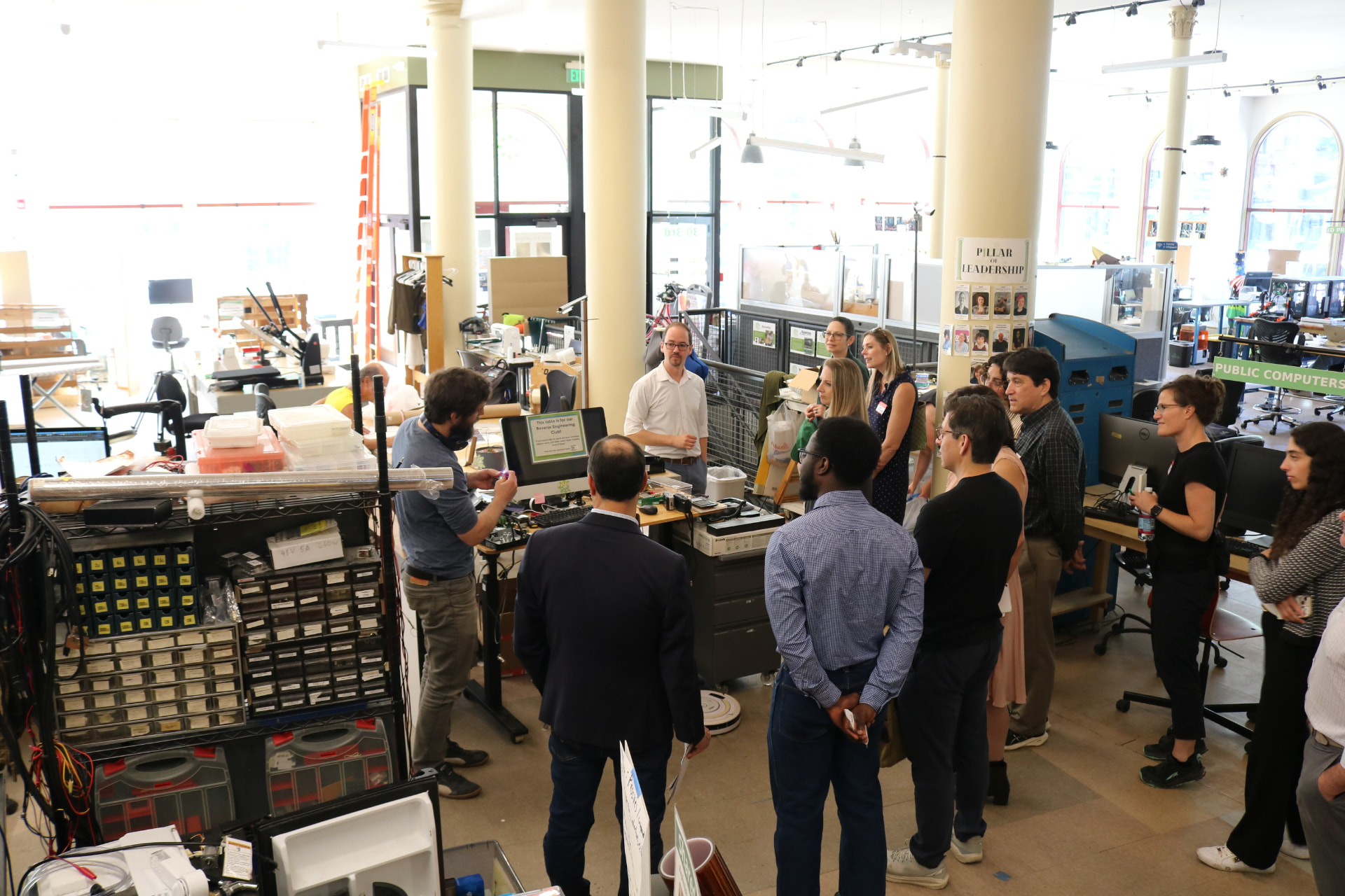 Attendees touring the makerspace at Tech Valley Center of Gravity