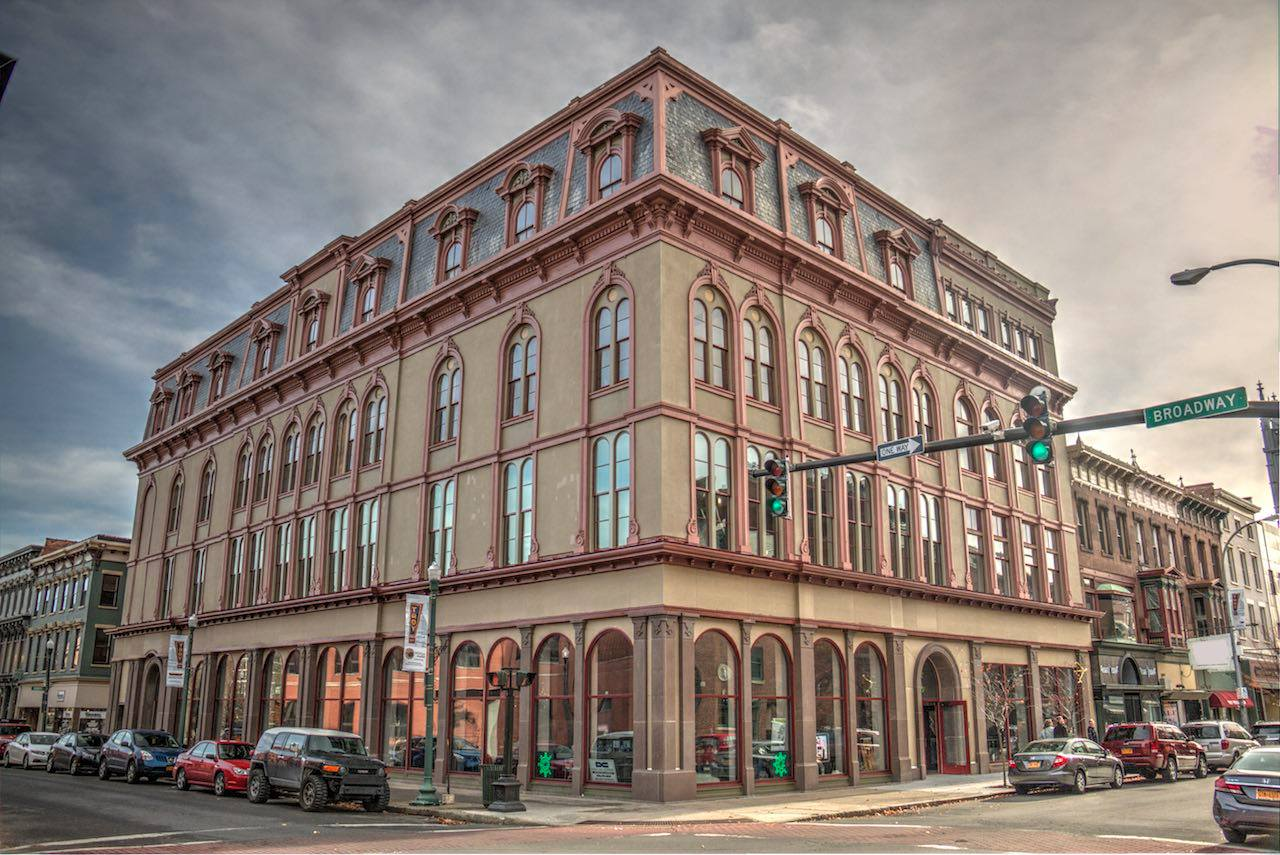 Historic downtown incubator building on Broadway in New York State